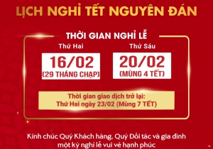 T-Cap trân trọng thông báo đến Quý Khách hàng lịch nghỉ Tết Nguyên Đán Bính Ngọ 2026